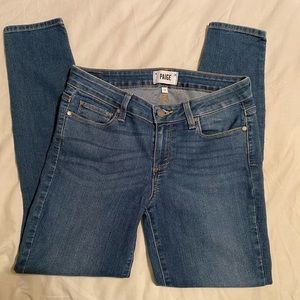 Paige Women's Verdugo Ankle Skinny Jeans Medium Wash Blue Cotton Stretch Casual